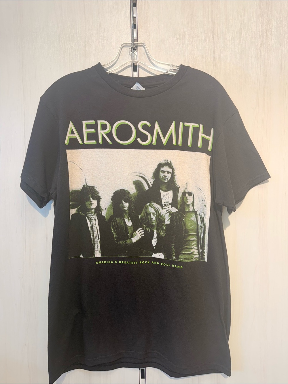AEROSMITH Band Black and Green Graphic Tee